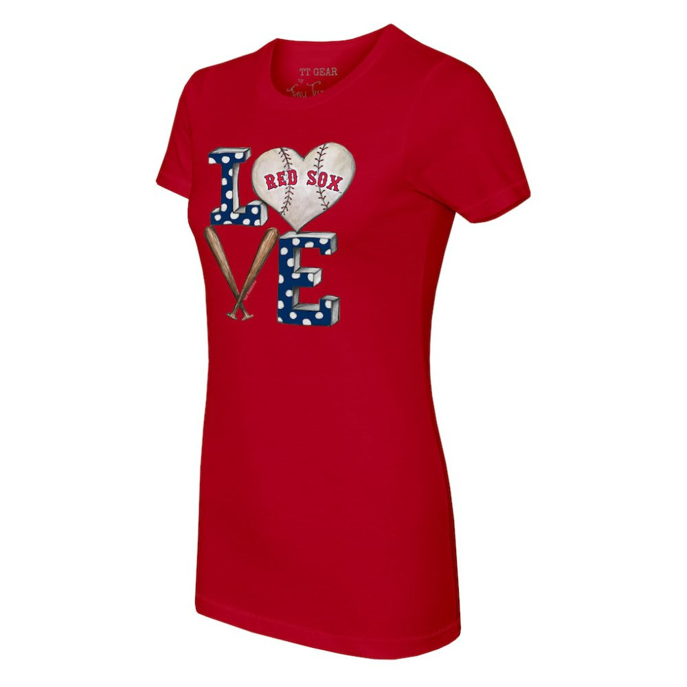 Boston Red Sox Tiny Turnip Women's Baseball Love T-Shirt - Red