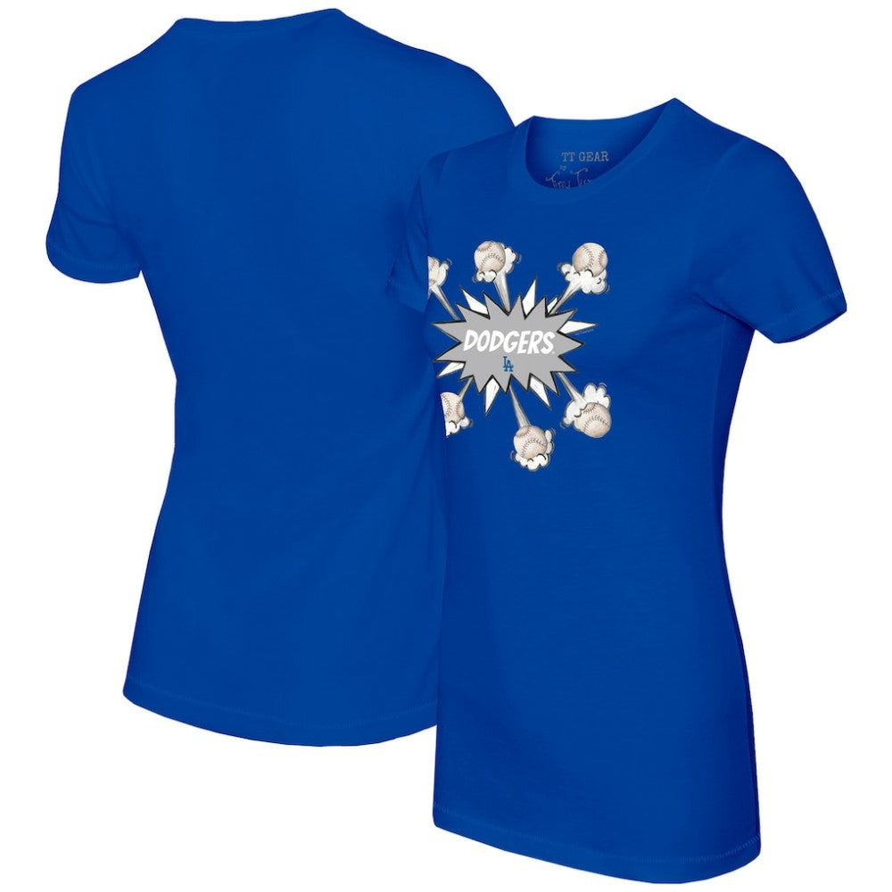 Los Angeles Dodgers Tiny Turnip Women's Baseball Pow T-Shirt - Royal