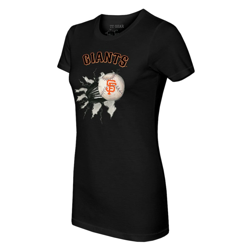 San Francisco Giants Tiny Turnip Women's Baseball Tear T-Shirt - Black