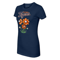 Detroit Tigers Tiny Turnip Women's Blooming Baseballs T-Shirt - Navy