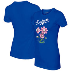 Los Angeles Dodgers Tiny Turnip Women's Blooming Baseballs T-Shirt - Royal