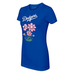 Los Angeles Dodgers Tiny Turnip Women's Blooming Baseballs T-Shirt - Royal