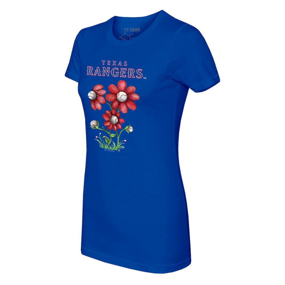 Texas Rangers Tiny Turnip Women's Blooming Baseballs T-Shirt - Royal
