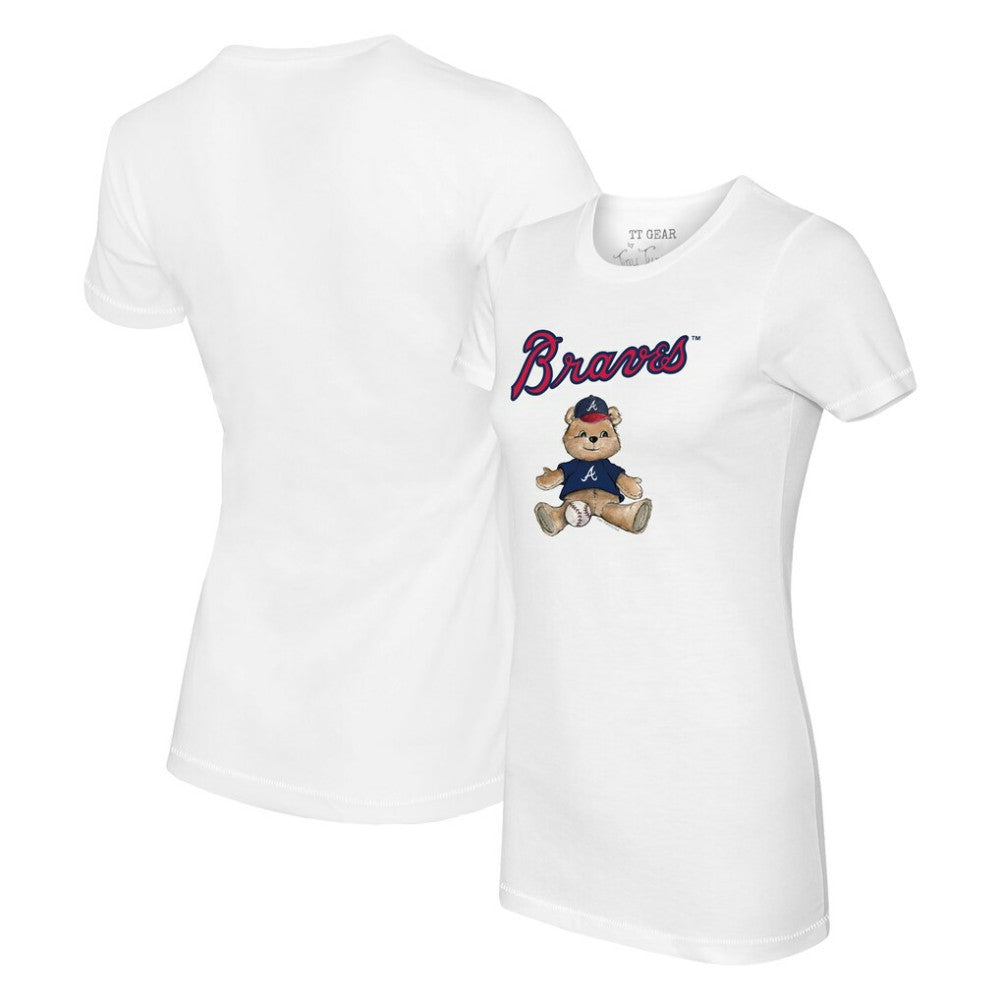 Atlanta Braves Tiny Turnip Women's Teddy Boy T-Shirt - White