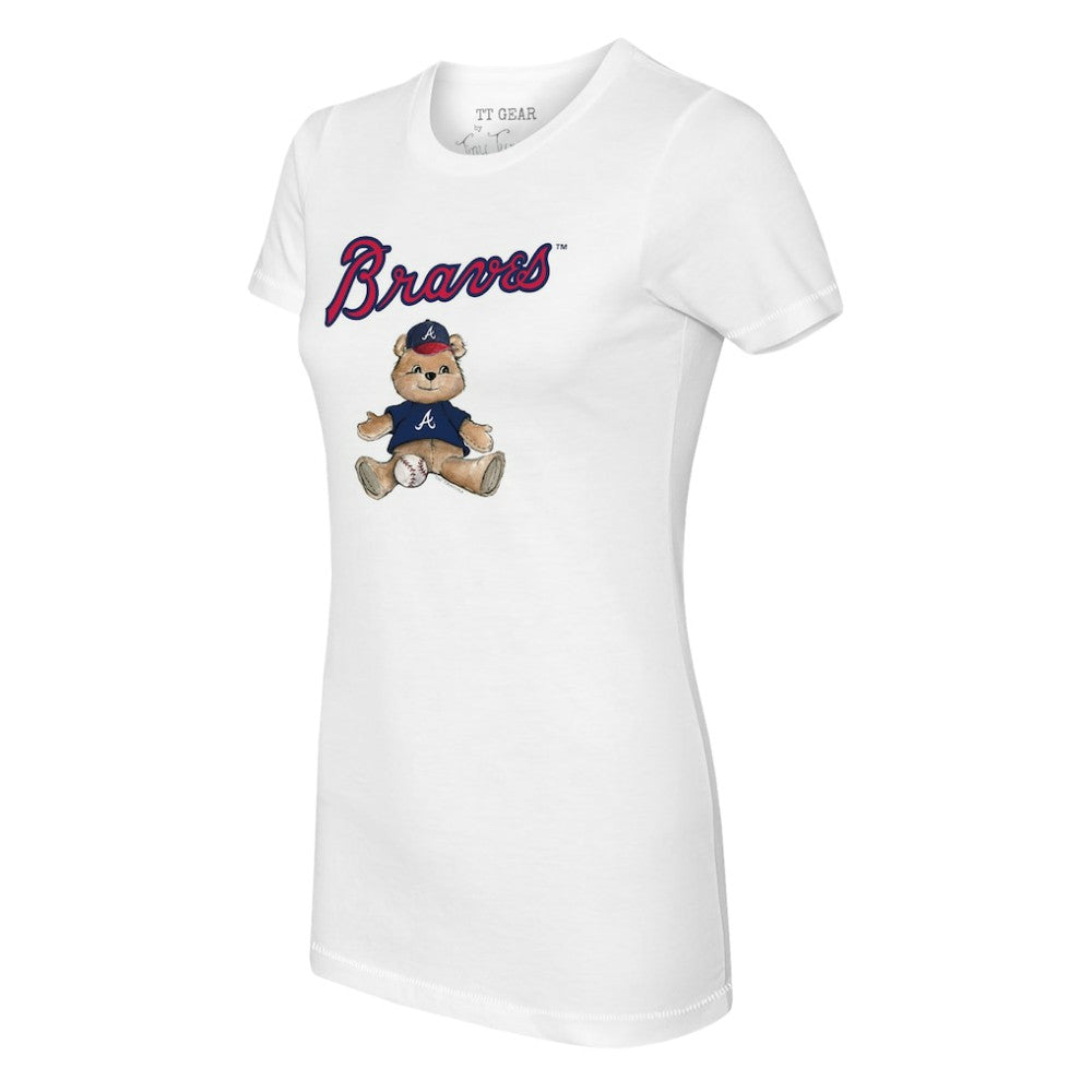 Atlanta Braves Tiny Turnip Women's Teddy Boy T-Shirt - White