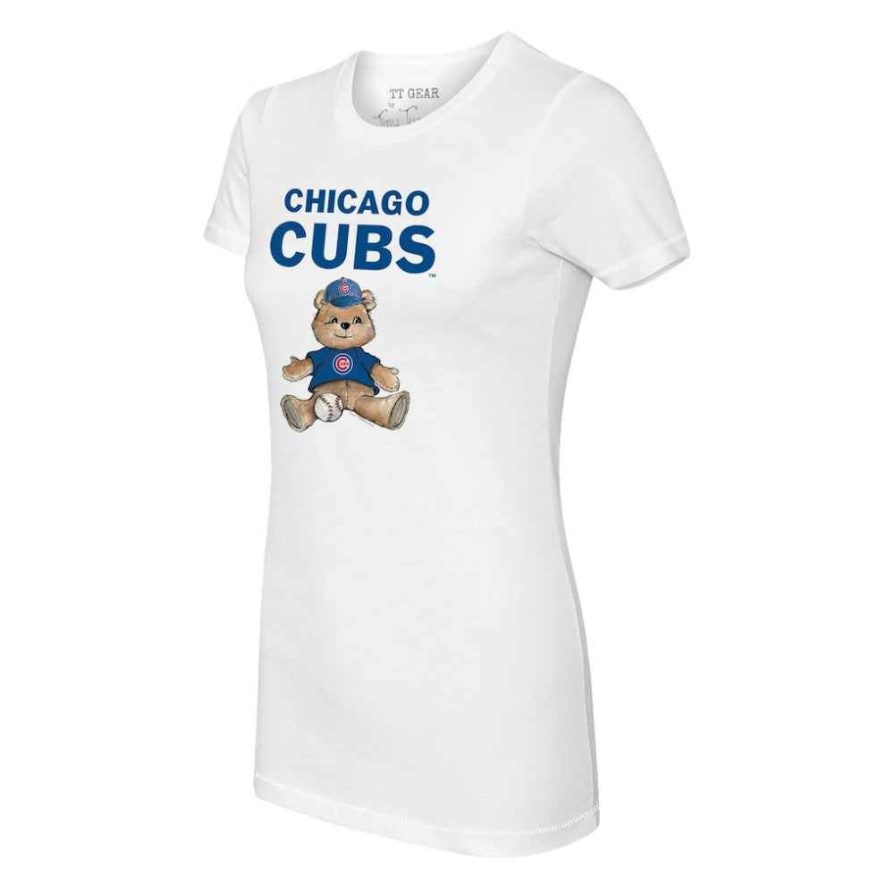 Chicago Cubs Tiny Turnip Women's Teddy Boy T-Shirt - White