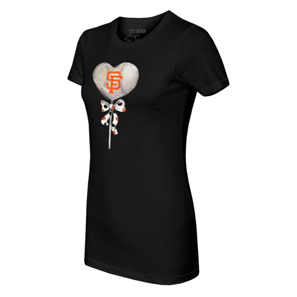 San Francisco Giants Tiny Turnip Women's Heart Lolly T-Shirt - Black