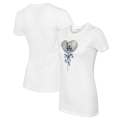 Los Angeles Dodgers Tiny Turnip Women's Heart Lolly T-Shirt - White