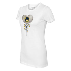 Milwaukee Brewers Tiny Turnip Women's Heart Lolly T-Shirt - White