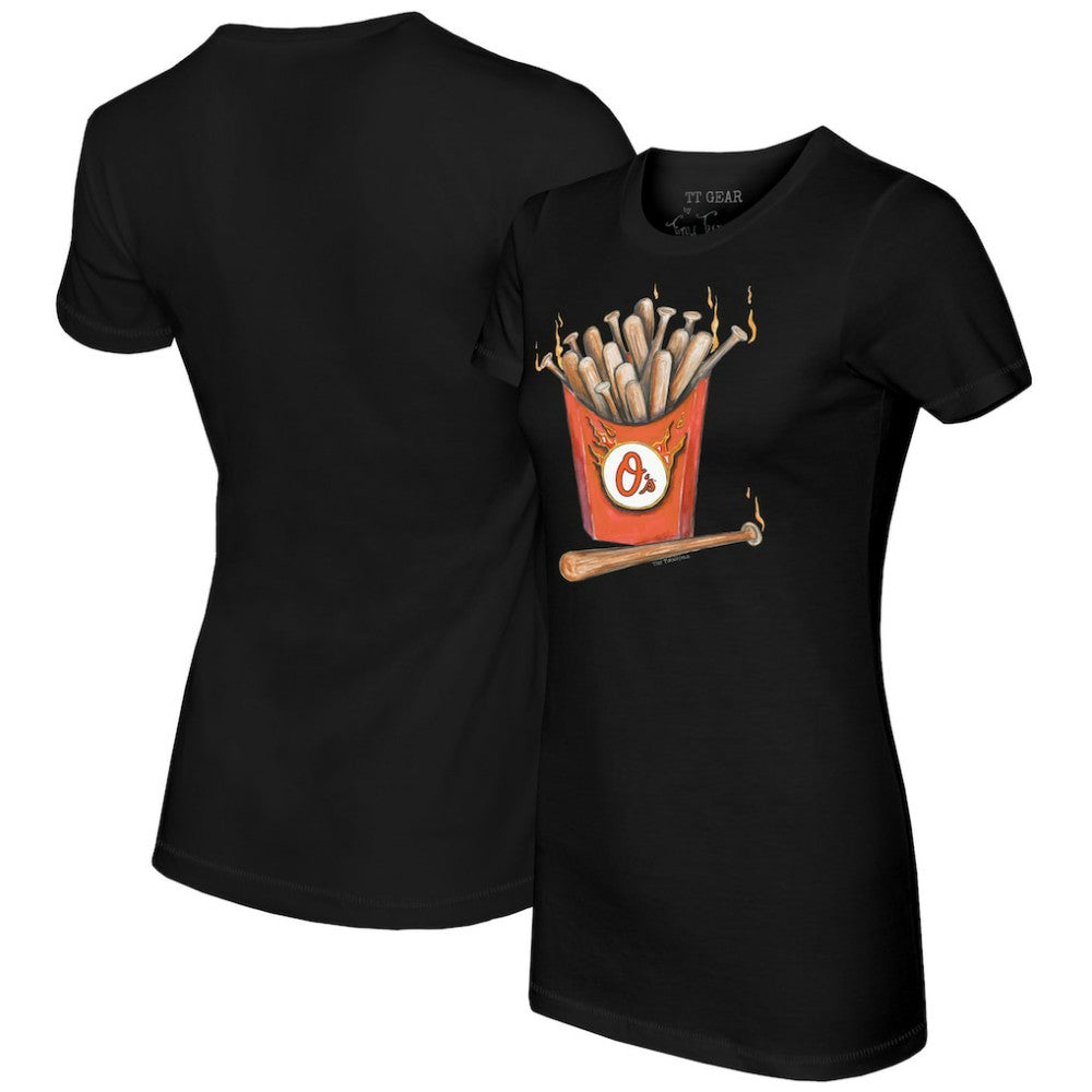 Baltimore Orioles Tiny Turnip Women's Hot Bats T-Shirt - Black
