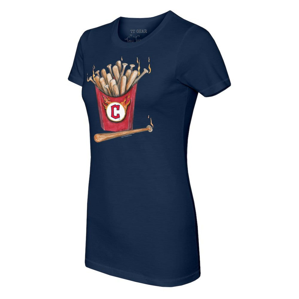 Cleveland Guardians Tiny Turnip Women's Hot Bats T-Shirt - Navy