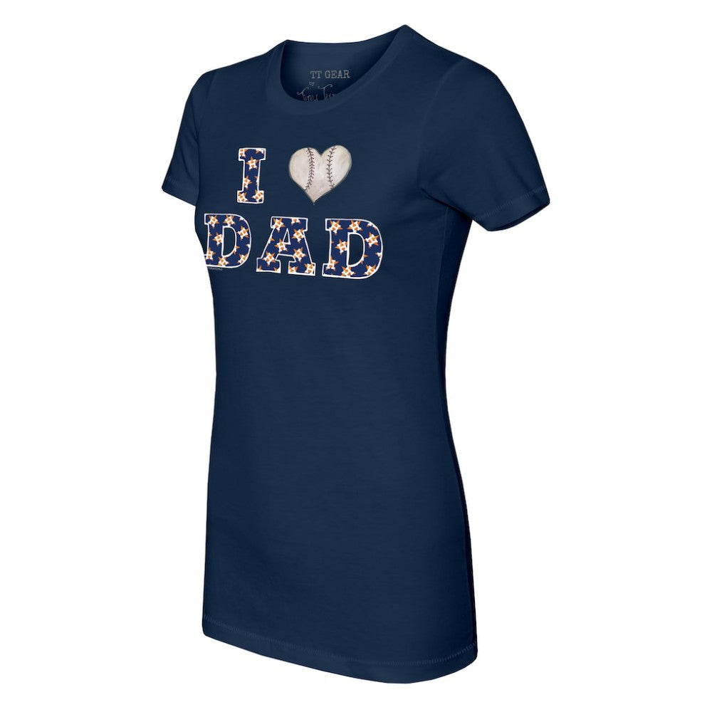 Houston Astros Tiny Turnip Women's I Love Dad T-Shirt - Navy