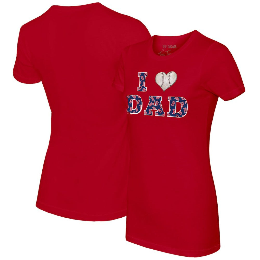 Boston Red Sox Tiny Turnip Women's I Love Dad T-Shirt - Red