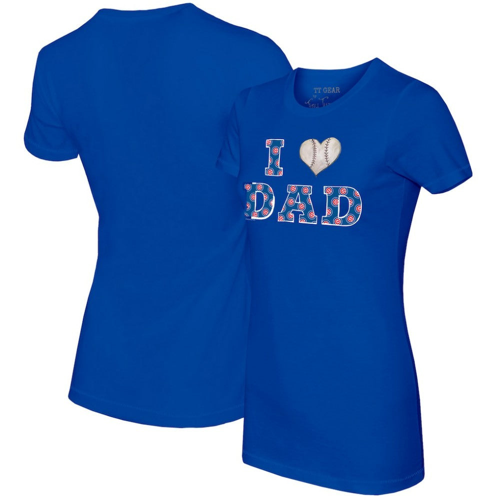 Chicago Cubs Tiny Turnip Women's I Love Dad T-Shirt - Royal