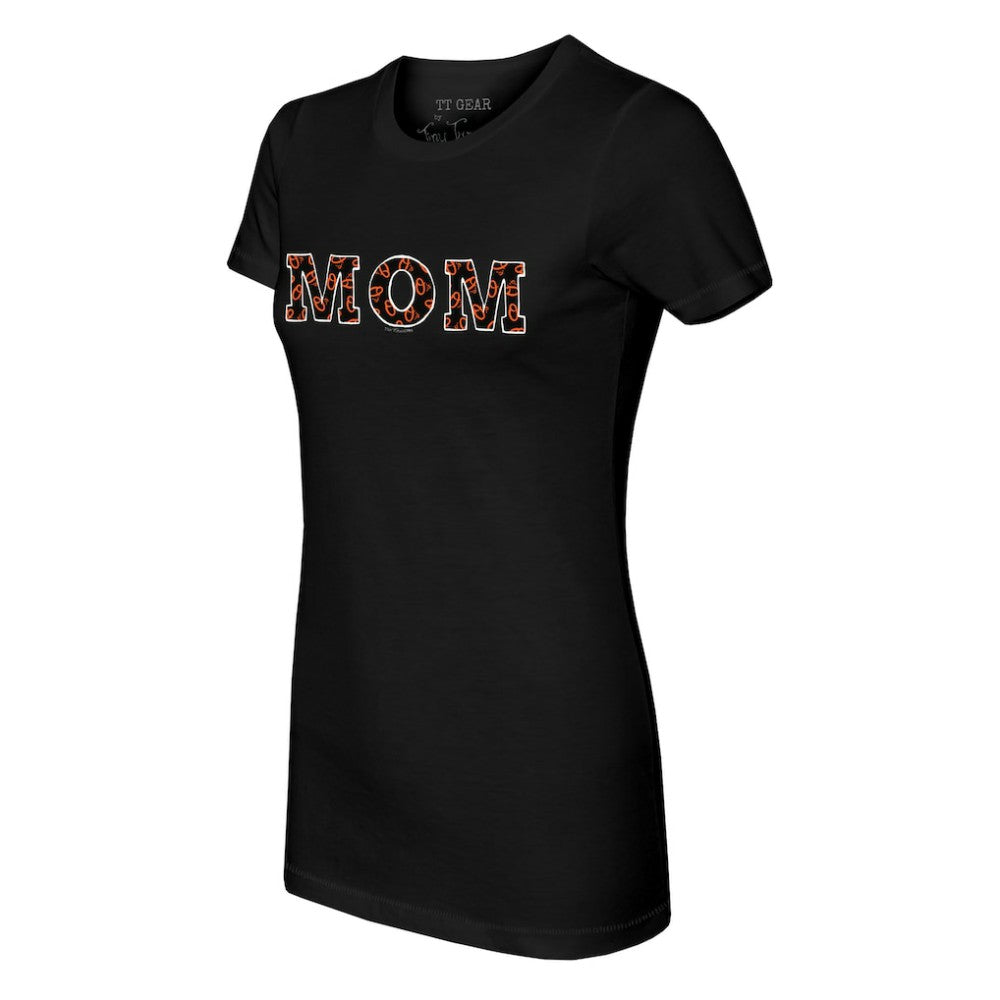 Baltimore Orioles Tiny Turnip Women's Logo Mom T-Shirt - Black
