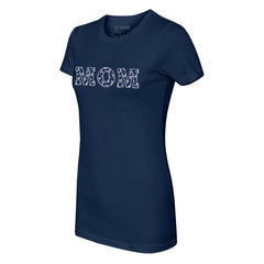Atlanta Braves Tiny Turnip Women's Logo Mom T-Shirt - Navy