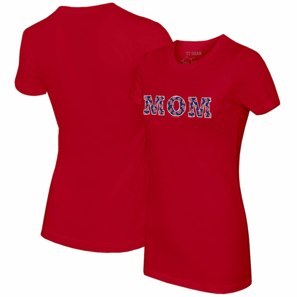 Boston Red Sox Tiny Turnip Women's Logo Mom T-Shirt - Red