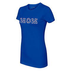 Chicago Cubs Tiny Turnip Women's Logo Mom T-Shirt - Royal