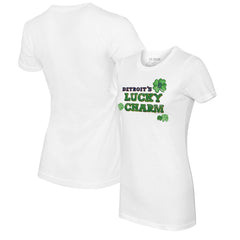 Detroit Tigers Tiny Turnip Women's Lucky Charm T-Shirt - White