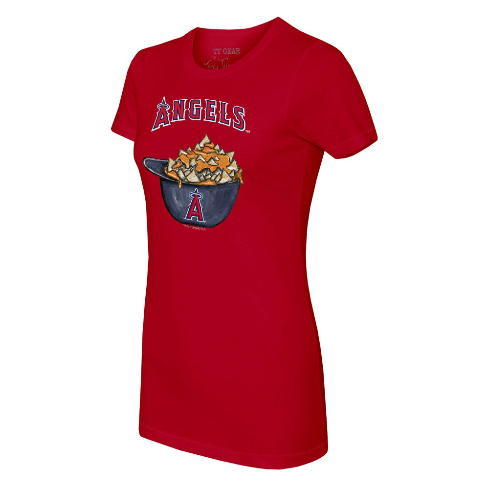 Los Angeles Angels Tiny Turnip Women's Nacho Helmet T-Shirt - Red