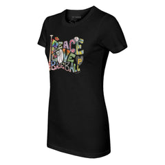Pittsburgh Pirates Tiny Turnip Women's Peace Love Baseball Fitted T-Shirt - Black