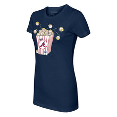 Atlanta Braves Tiny Turnip Women's Popcorn T-Shirt - Navy