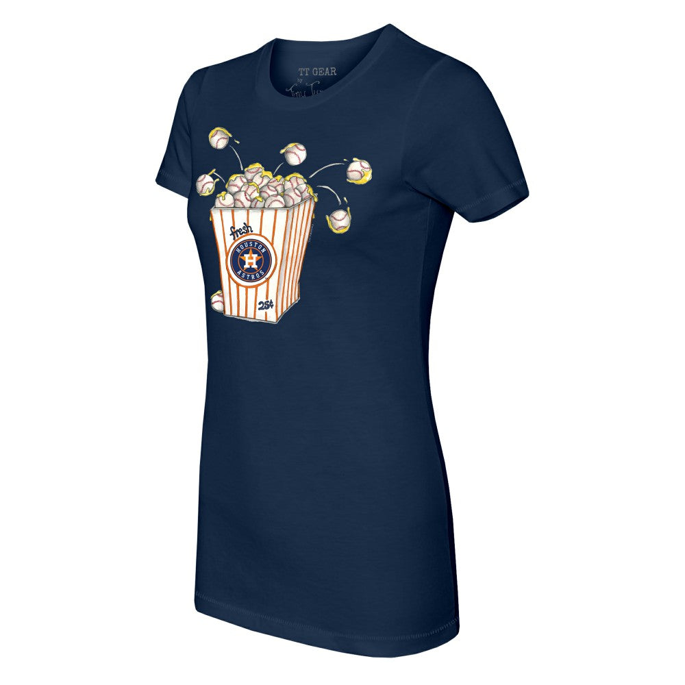 Houston Astros Tiny Turnip Women's Popcorn T-Shirt - Navy