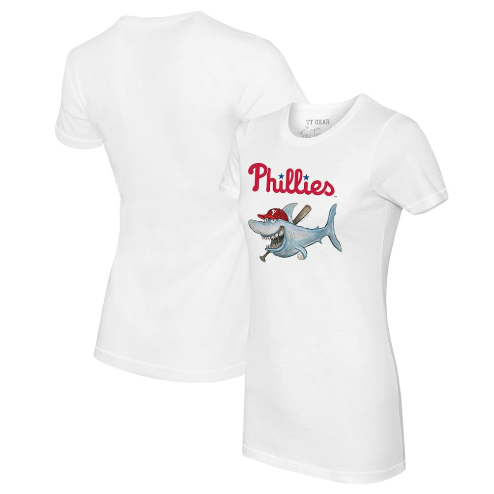 Philadelphia Phillies Tiny Turnip Women's Shark Logo T-Shirt - White