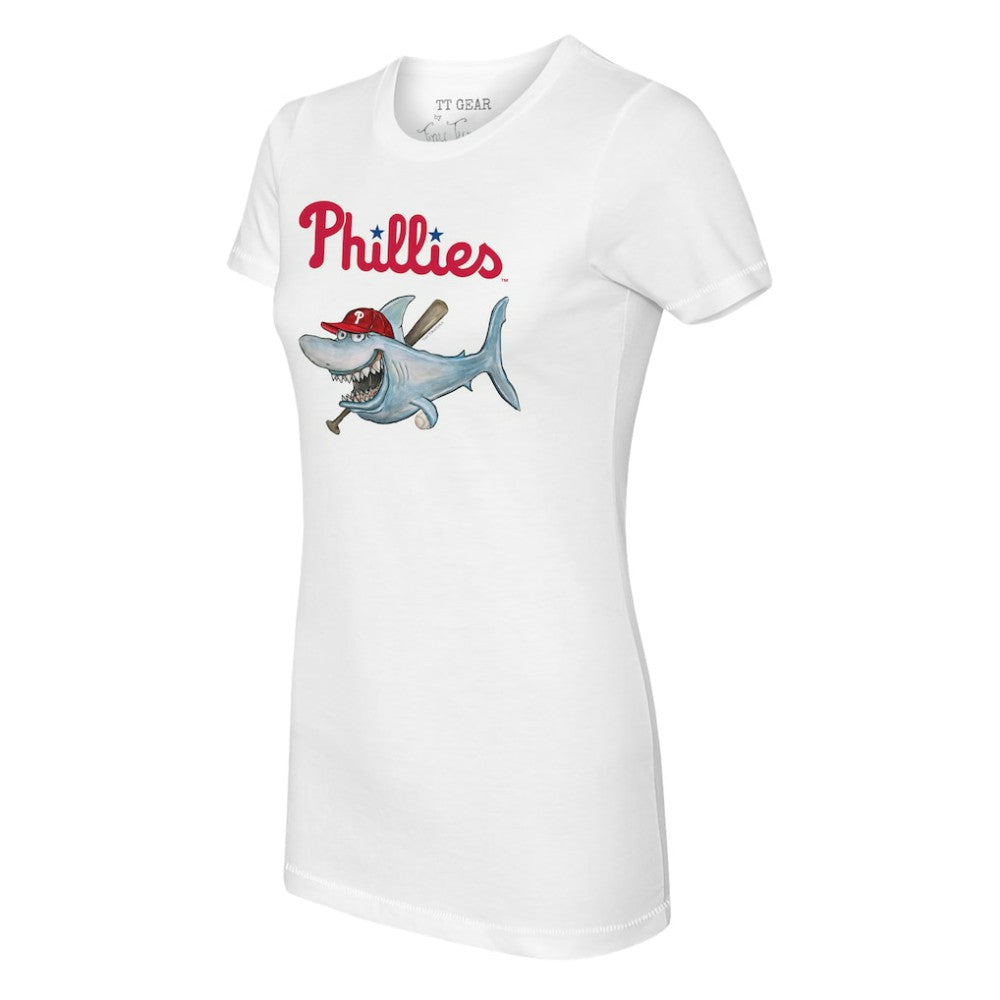 Philadelphia Phillies Tiny Turnip Women's Shark Logo T-Shirt - White