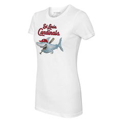 St. Louis Cardinals Tiny Turnip Women's Shark Logo T-Shirt - White