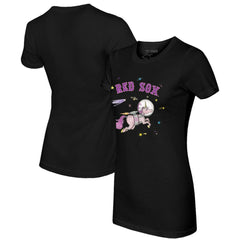 Boston Red Sox Tiny Turnip Women's Space Unicorn T-Shirt - Black