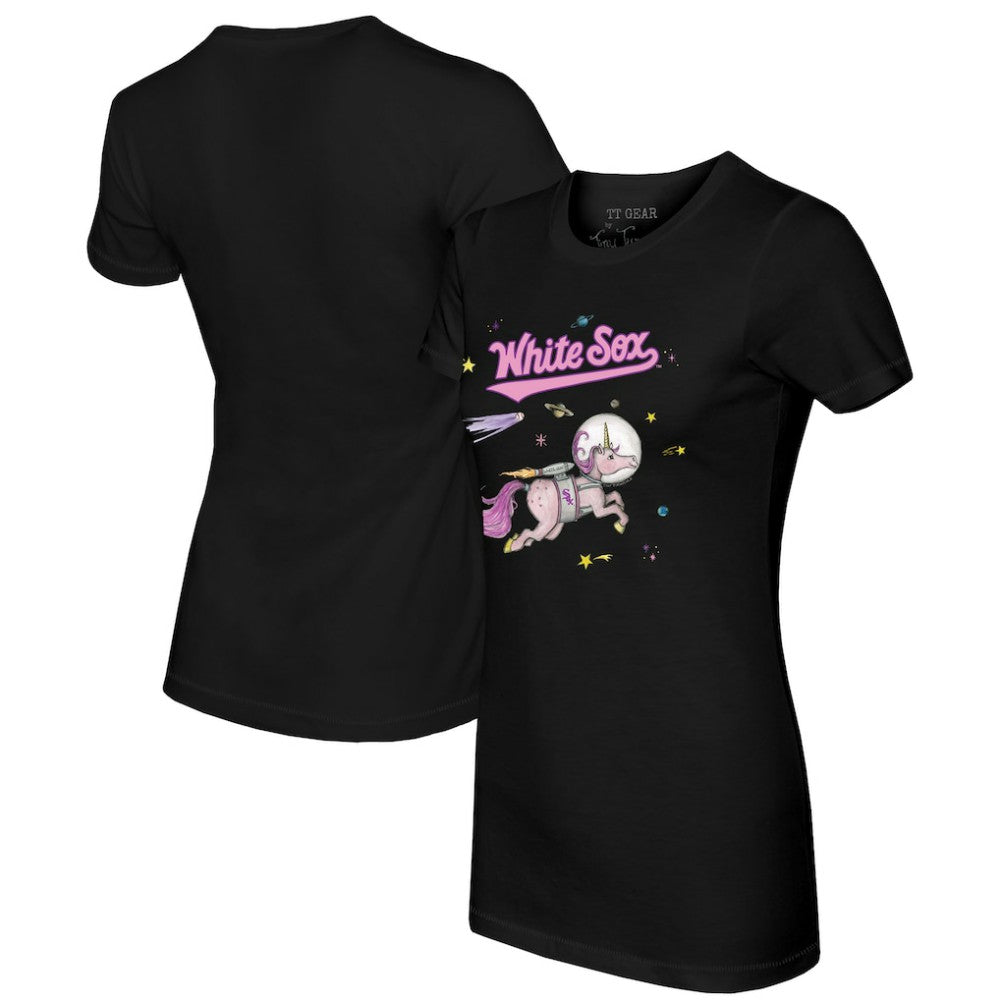 Chicago White Sox Tiny Turnip Women's Space Unicorn T-Shirt - Black