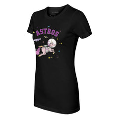 Houston Astros Tiny Turnip Women's Space Unicorn T-Shirt - Black