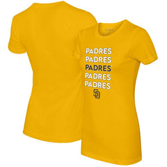 San Diego Padres Tiny Turnip Women's Stacked T-Shirt - Gold