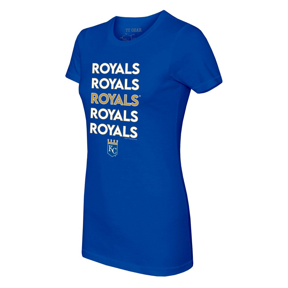 Kansas City Royals Tiny Turnip Women's Stacked T-Shirt - Royal
