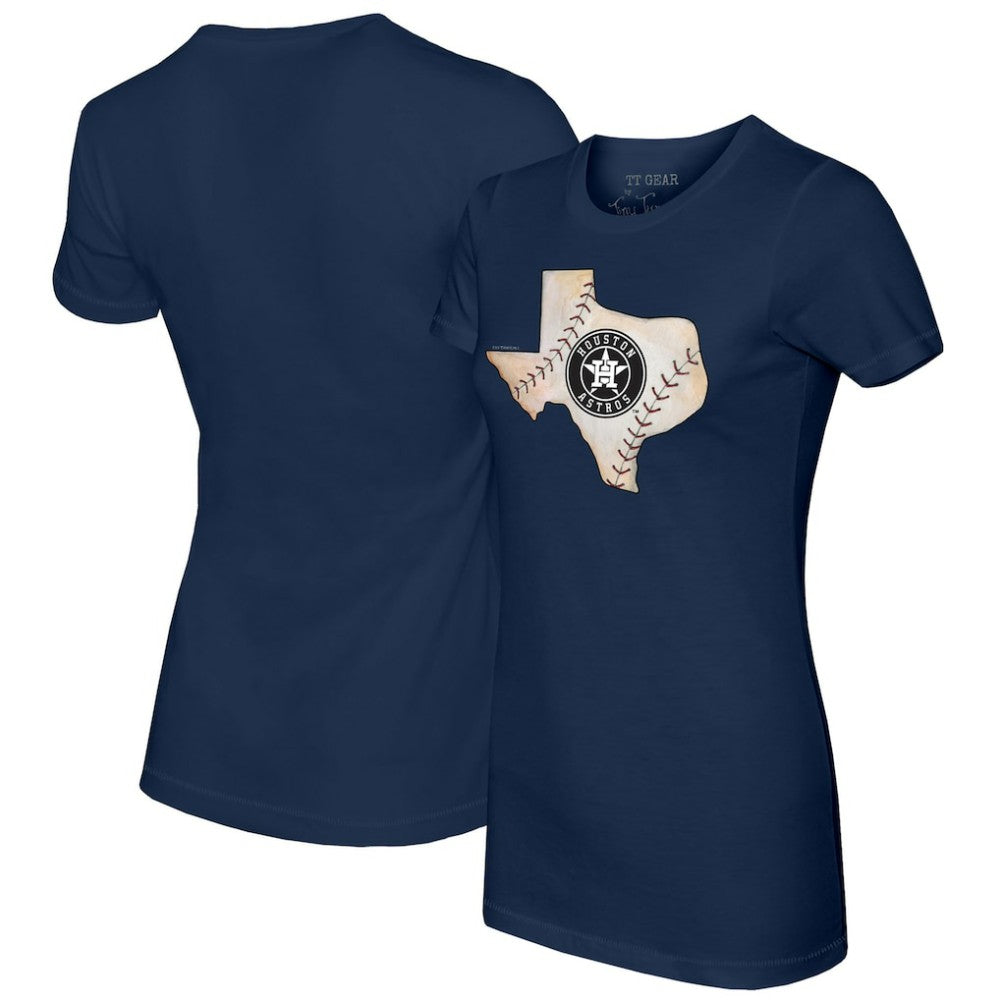 Houston Astros Tiny Turnip Women's State Outline T-Shirt - Navy
