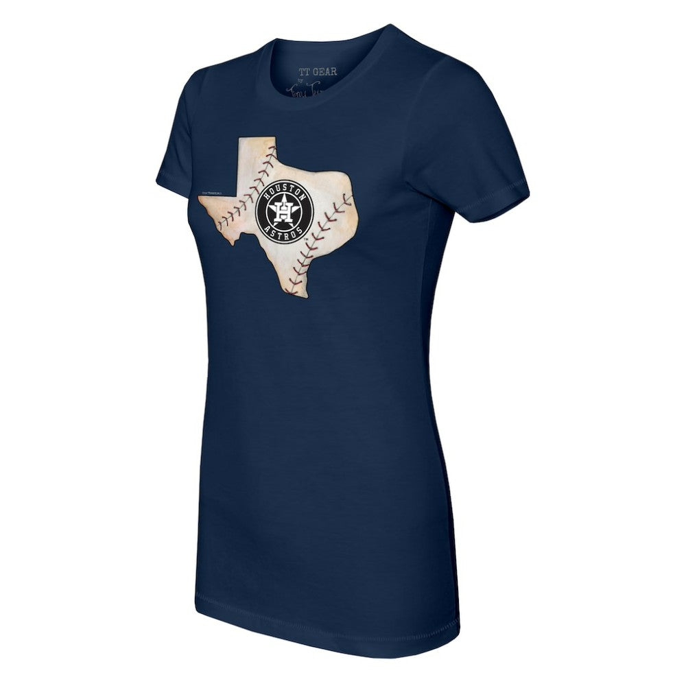 Houston Astros Tiny Turnip Women's State Outline T-Shirt - Navy