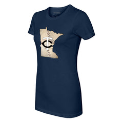 Minnesota Twins Tiny Turnip Women's State Outline T-Shirt - Navy