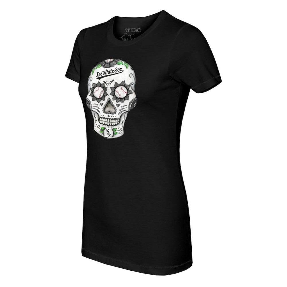 Chicago White Sox Tiny Turnip Women's Sugar Skull T-Shirt - Black