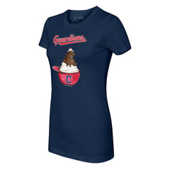 Cleveland Guardians Tiny Turnip Women's Sundae Helmet T-Shirt - Navy
