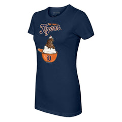 Detroit Tigers Tiny Turnip Women's Sundae Helmet T-Shirt - Navy