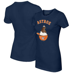 Houston Astros Tiny Turnip Women's Sundae Helmet T-Shirt - Navy