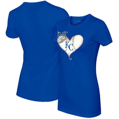 Kansas City Royals Tiny Turnip Women's Tiara Heart T-Shirt - Royal
