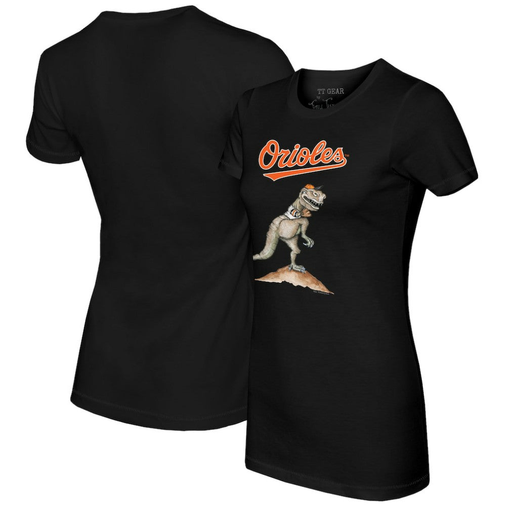 Baltimore Orioles Tiny Turnip Women's TT Rex T-Shirt - Black