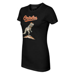 Baltimore Orioles Tiny Turnip Women's TT Rex T-Shirt - Black