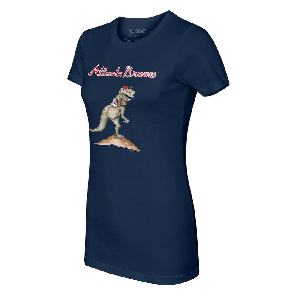 Atlanta Braves Tiny Turnip Women's TT Rex T-Shirt - Navy