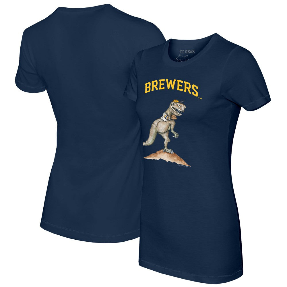 Milwaukee Brewers Tiny Turnip Women's TT Rex T-Shirt - Navy