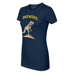Milwaukee Brewers Tiny Turnip Women's TT Rex T-Shirt - Navy