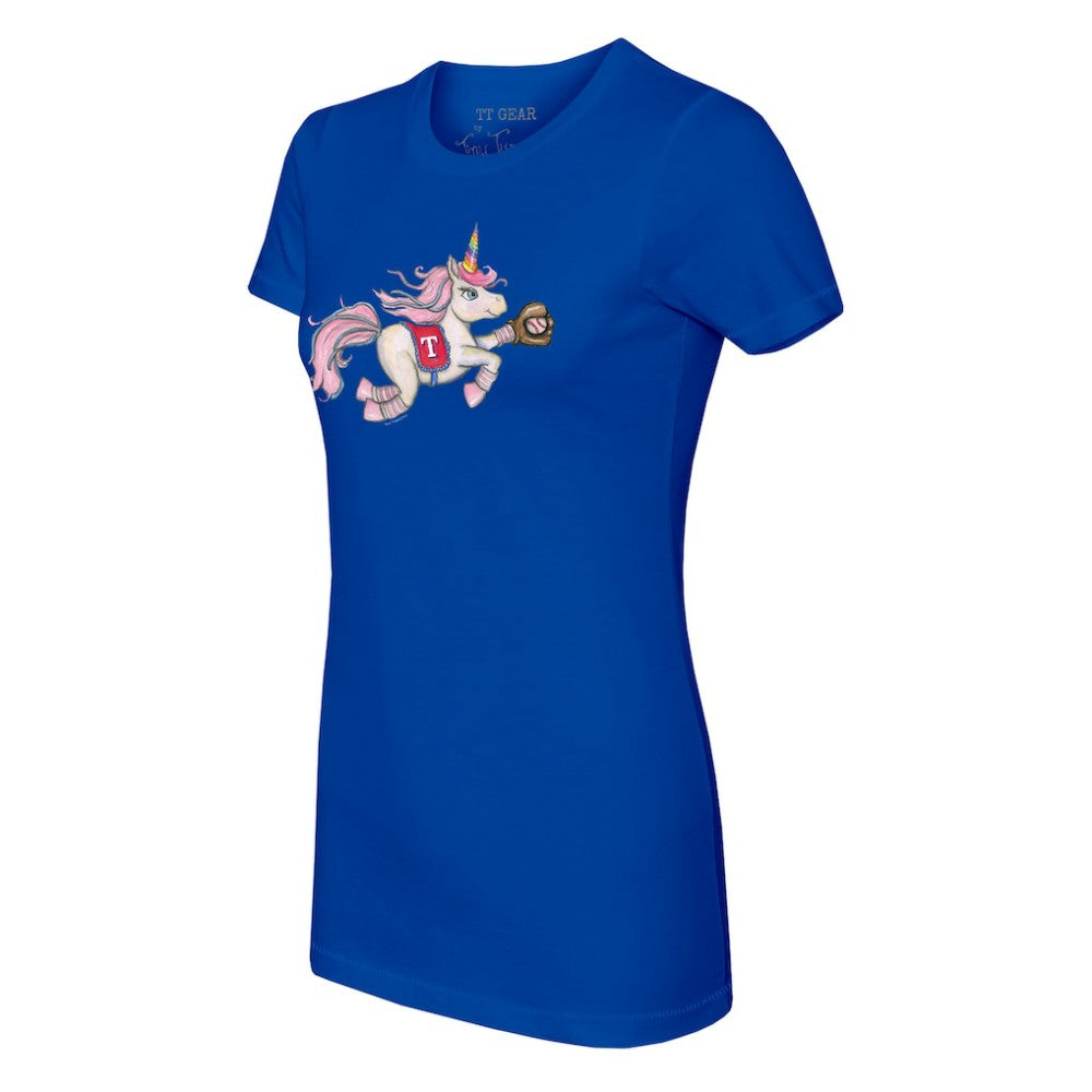 Texas Rangers Tiny Turnip Women's Unicorn T-Shirt - Royal
