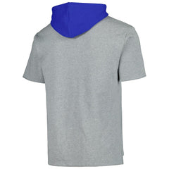 Chicago Cubs Postgame Short Sleeve Pullover Hoodie - Heather Gray | Mitchell & Ness